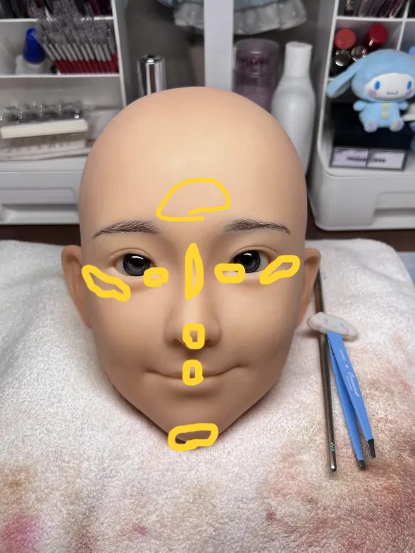 ラブドールのハイライトの乗せ方